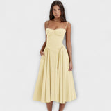 Elegante vestido sem mangas com espartilho