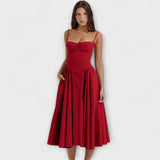 Elegante vestido sem mangas com espartilho