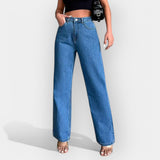 Jeans de cintura subida