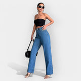 Jeans de cintura subida