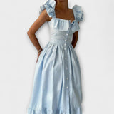 Vestido com folhos