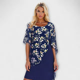 Vestido de chiffon estampado floral para mulher
